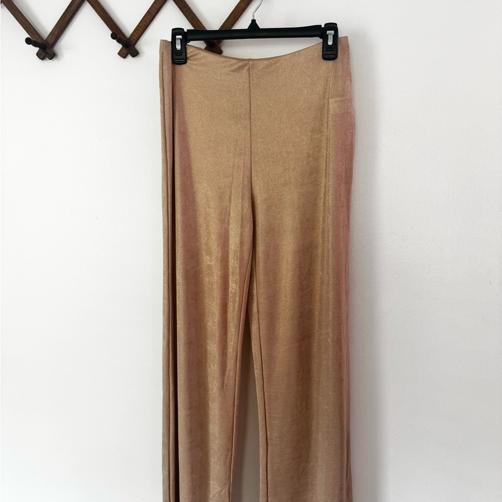 Zara Gold Wide Leg Pants